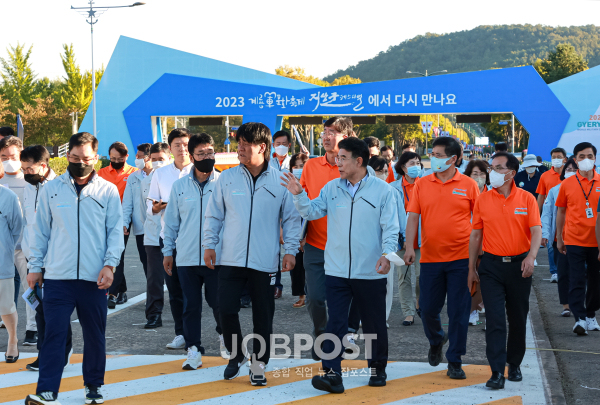 군문화엑스포 행사장 현장점검 장면